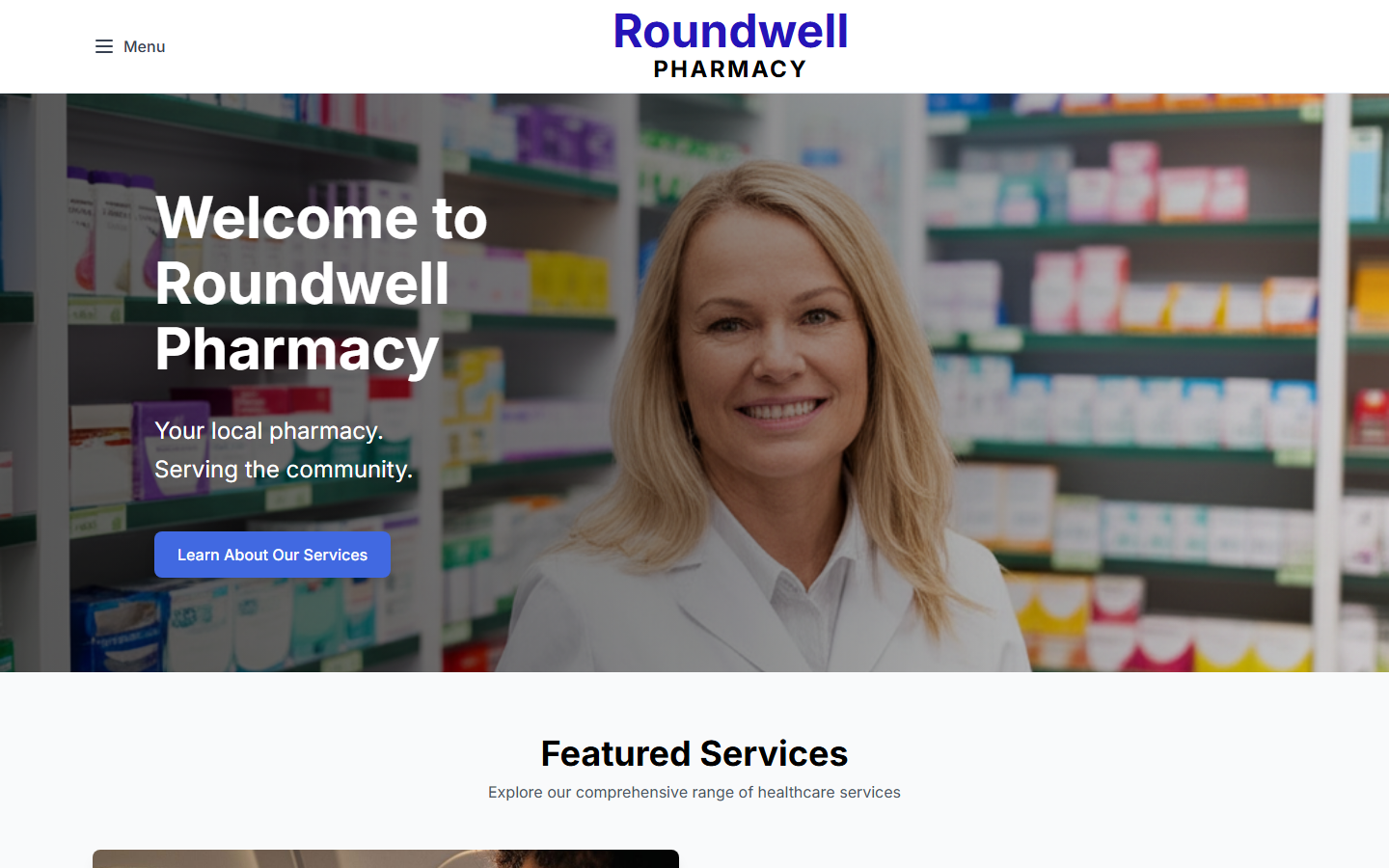 Roundwell Pharmacy homepage screenshot
